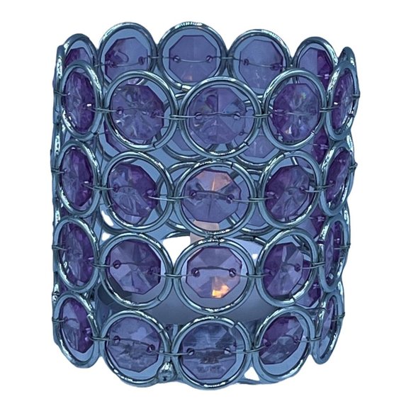 Avon Sparkle Birthstone Colored Votive Tea Light Holder Pink June NOS - Picture 7 of 7